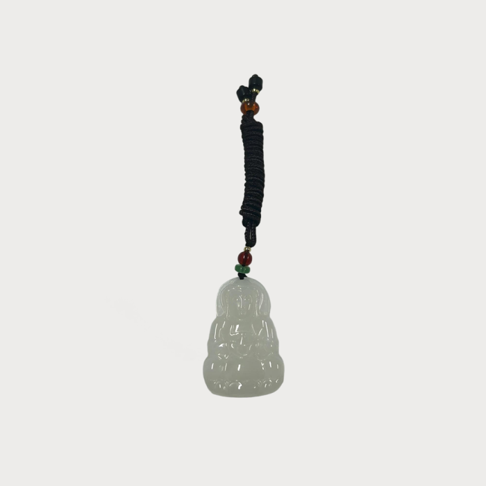 White Jade Guanyin Pendant – Hetian Jade White Jade Buddha Necklace - Image 1