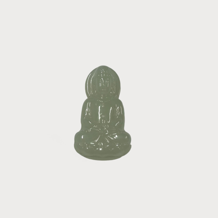 Qing Shui 3D Guanyin Pendant – Hetian Jade 3D Guanyin Buddha Necklace - Image 1